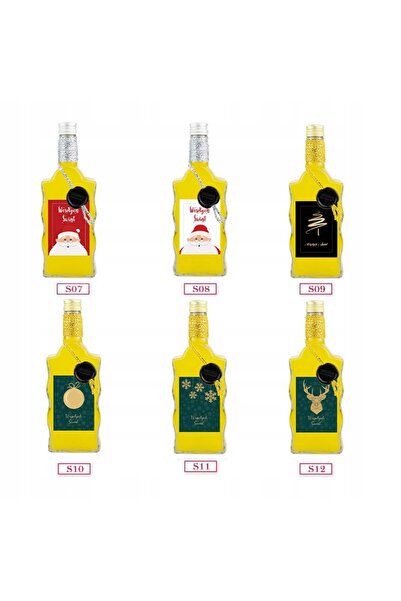 NO BRAND 10 sticle de sticlă Wave 500ml, decorative de Crăciun, pentru cockta...