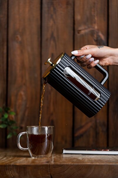 NO BRAND Dozator de cafea și ceai VIALLI DESIGN negru/auriu 1000ml