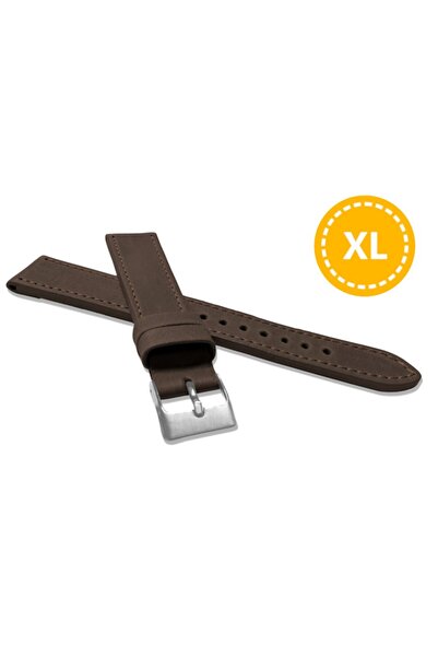 NO BRAND Curea lungă din piele maro închis XL pentru ceas de damă 16 mm LAVVU...