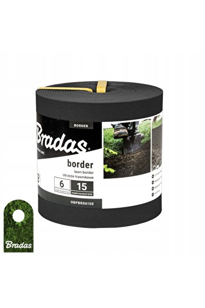 Bradas Bordură de grădină din plastic 600 cm x 15 cm negru