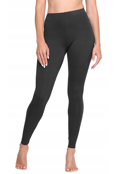 NO BRAND Colanți de damă, pantaloni lungi, din bumbac, LA40-133 Grafit XXL