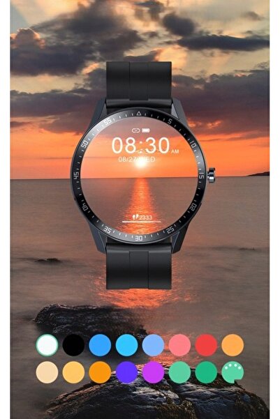 NO BRAND Smartwatch bărbătesc roșu, cu curea sport, monitorizare ritm cardiac...