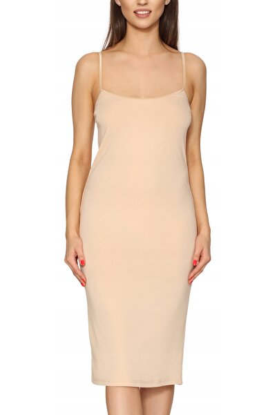 NO BRAND Fustă de sub rochie, cămașă de noapte lungă, rochie MS10-402, bej, 3XL