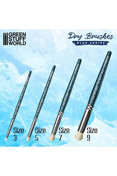 NO BRAND Set de pensule uscate Green Stuff Premium - Seria Albastră