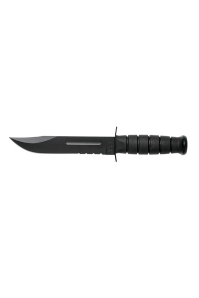 NO BRAND Cuțit Ka-Bar 1212 - Negru, cu lamă zimțată
