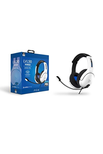 NO BRAND Căști cu fir PDP PS5 / PS4 LVL50 - Alb