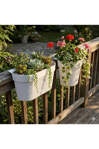 NO BRAND Jardinieră suspendată modernă pentru balcon RISE UP 50 cm Roz