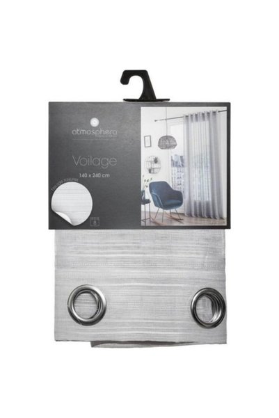Atmosphera Louis Voilage Striped Weave Sheer Curtain 140 x 240cm