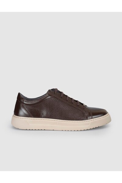Cabani Brown Genuine Leather Men's Casual Sneaker