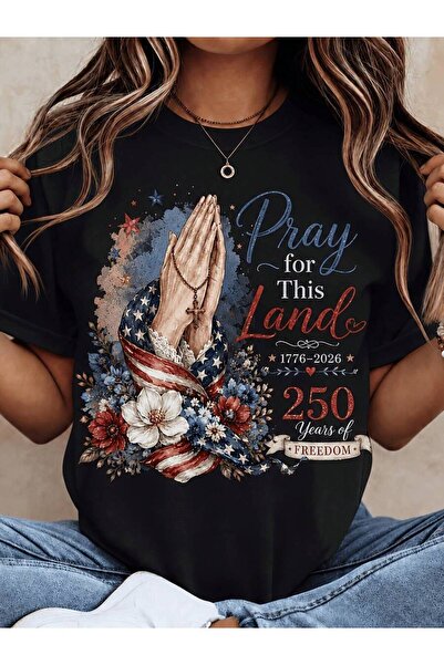 25W Plus Size, Christian Prayer T-Shirt With Praying Hands & Floral Print, 17...