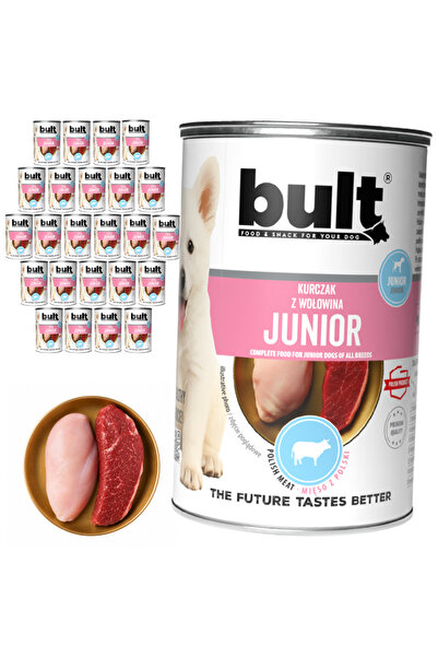 Bult Hrană umedă completă pentru căței Junior, cu pui și vită, la conservă, 2...
