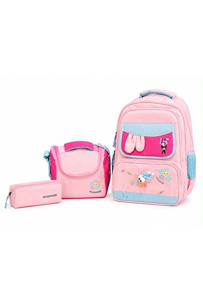 Alvadonna Girl's School Bag, Lunchbox and Pencil Case Triple Set