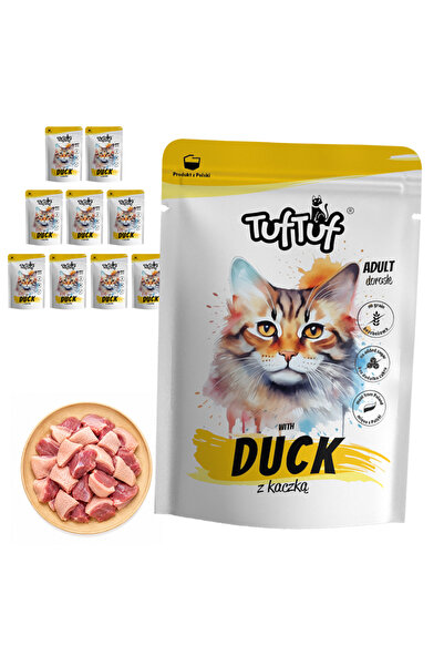 Tuf Tuf TufTuf hrană umedă completă pentru pisici cu Pate de Rață, plic 10x300g