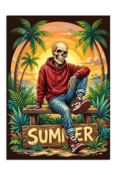 Artmeg Pânză decorativă Palmiyeli Summer Written Skeleton Coast - Masă din le...
