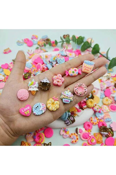 Choice 50PCS 50PCS Mixed Dessert Nail Charms 3D Candy Donut Ice Cream Resin C...