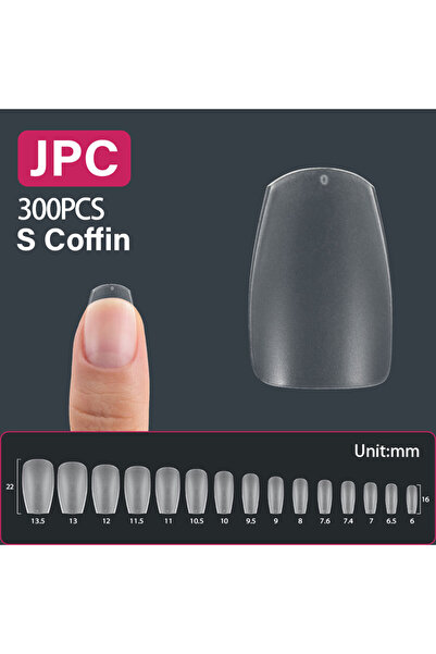 Choice3 300PCS S COFFIN 240/300Pcs Frosted Short Almond Oval Fake Nail Tips F...