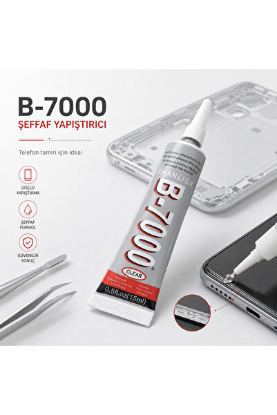XZZ B7000 Şeffaf Telefon Arka Kapak ve Ekran Çerçeve Yapıştırıcısı 15 ML