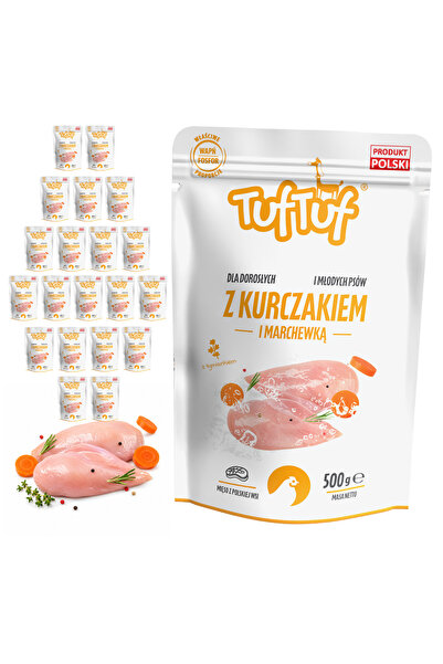Tuf Tuf TufTuf hrană umedă completă pentru câini cu Pui și Morcov, Pate, Pach...