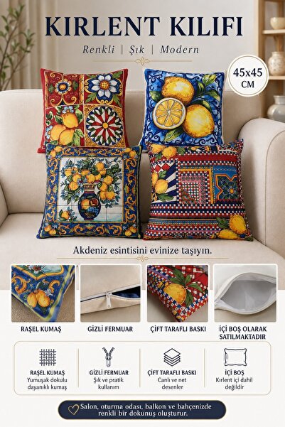 ALLGELSİN Υφασμάτινο Σετ 4 τεμαχίων διακοσμητικών καλυμμάτων μαξιλαριών ριχτά...