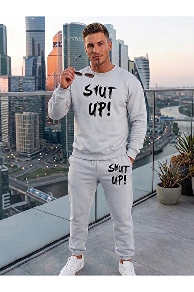 WOODROFFE Unisex  Printed Crew Neck Tracksuit Set Oversize