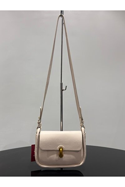 Jacquline Beige Multi-Compartment Strap Women's Shoulder Bag 2506