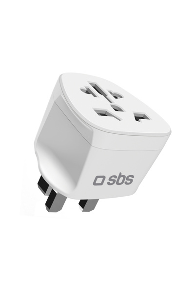SBS Adaptor de călătorie cu priză britanică la priză universală, Alb