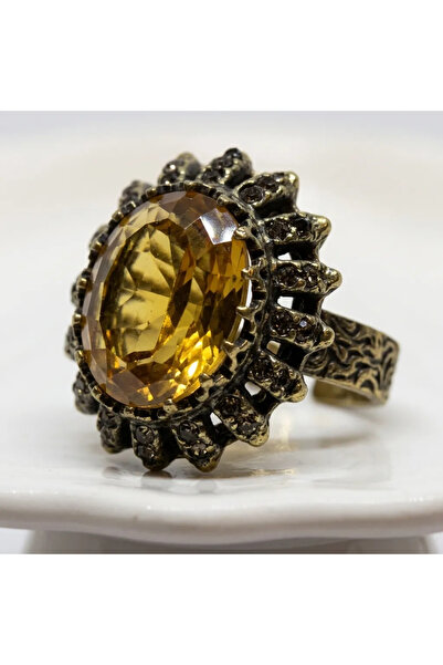 Dorvina Bronze Women's Ring Authentic Copper Jewelry Margazite Worked Yellow ...