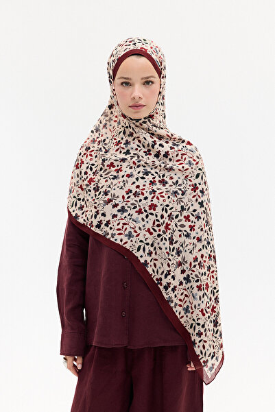 cs camellia scarf Σάλι Σόρα Ράμι - Βουργουνδίας