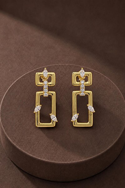 New Obsessions Crystal Stone Rectangular Dangle Earrings