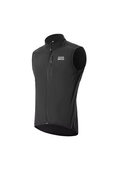 ROCKBROS Vestă de ciclism MJ012, respirabilă, antivânt, pliabilă, neagră, XXXL