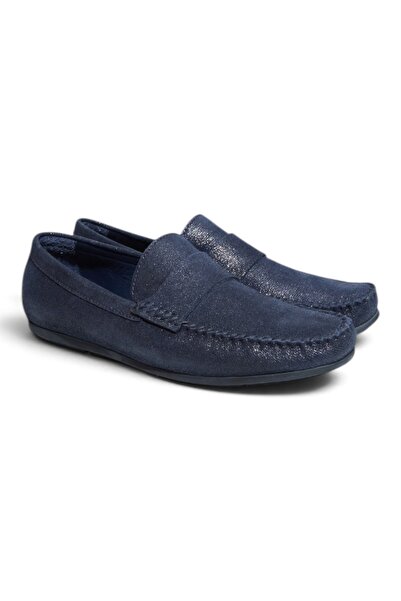 FRANCO CALVANI Dark Blue Coco Suede Dark Blue Color Laceless Genuine Leather ...
