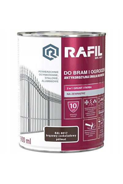 Rafil Vopsea RADOWIL pentru porți și garduri maro ciocolatiu semi-mat 8017 0.9L