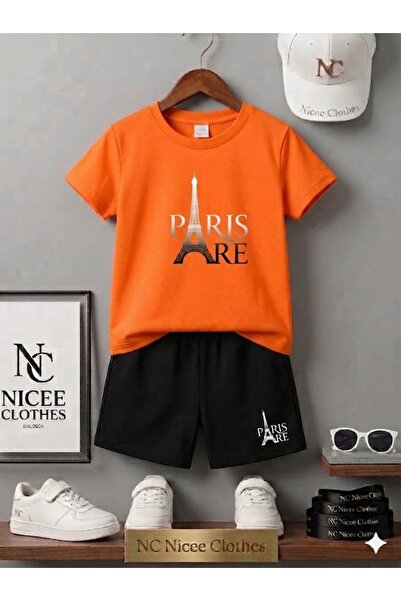 Leto Lykia Yazlik Children's T-Shirt Shorts Unisex (Paris Tower .Re. Printed