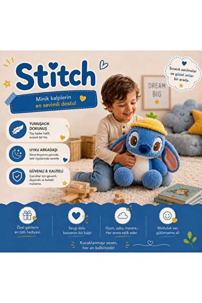 Stitch Şapkalı Çocuk Peluş Oyuncak