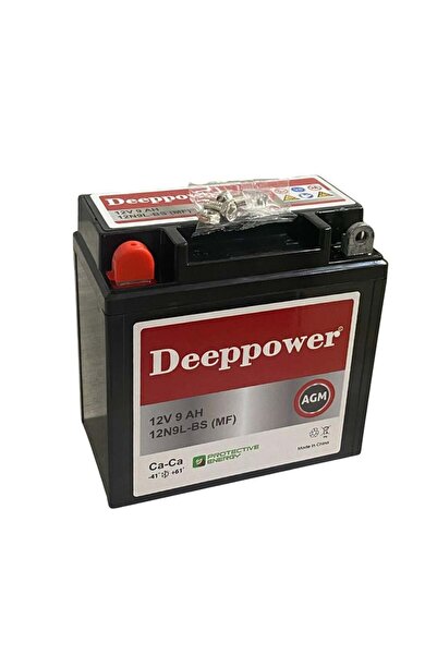 DEEPPOWER 12N9-BS-DİKEY 12 VOLT 9 AMPER MOTOSİKLET AKÜSÜ ÖLÇÜLER 137*77*135 M...