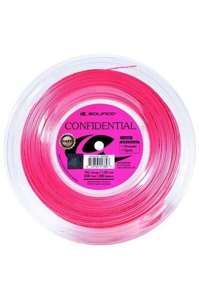 NO BRAND Coardă de tenis Solinco Confidential Soft 1.20 roz rolă de 200m