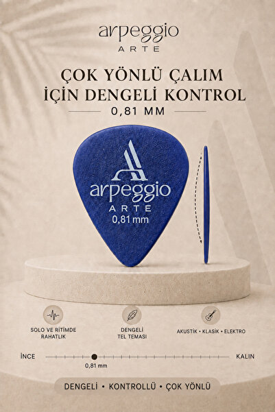 arpeggio ARTE 0.81mm 9 Piece Guitar Pick Set |   Matte Surface Guitar Pick Set |   Abs Material Guitar Pen Set
