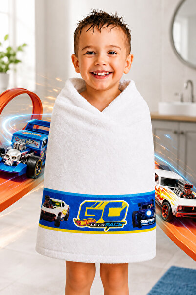 HOT WHEELS Licensed 100% Cotton Bath Towel – 65 × 130 cm