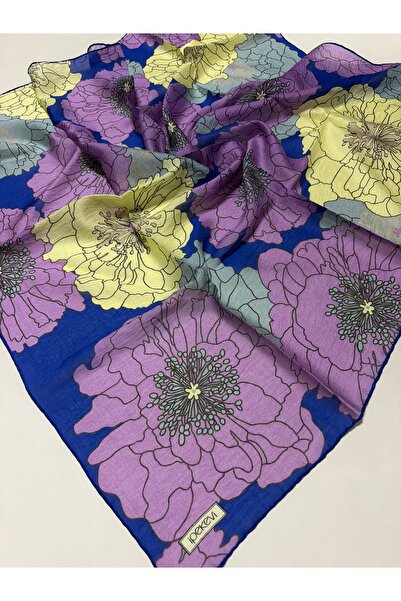 ipekevi Summer Season Tensoft Scarf Hydrangea Basket