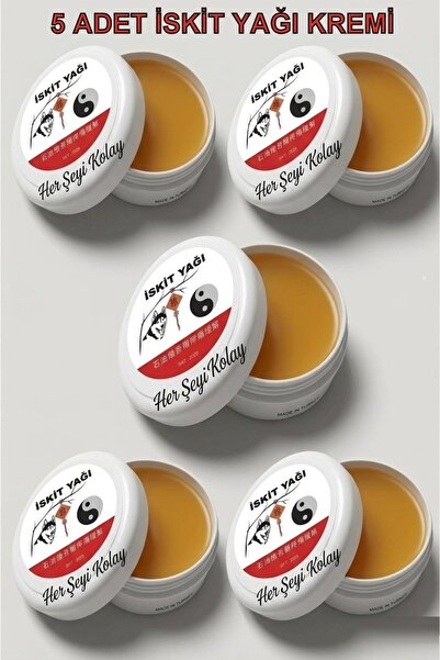 Herşeyi Kolay 5 Adet İskit Yağı Kremi Kuyruk Yağı Katkılı Krem Kremi 5x50mL