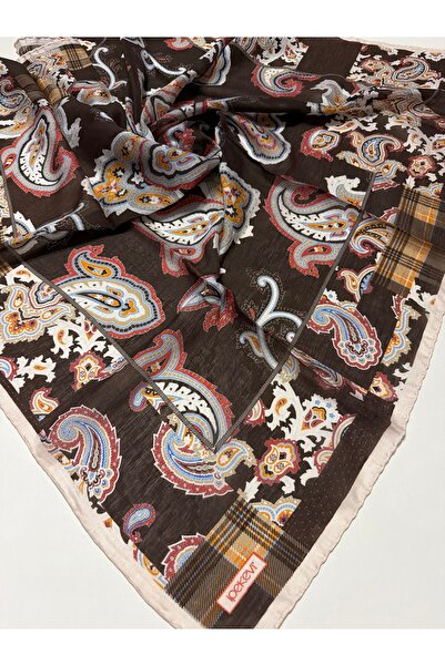 ipekevi Yaz Sezon Tensoft Scarf Patchwork Patterned Black Gold