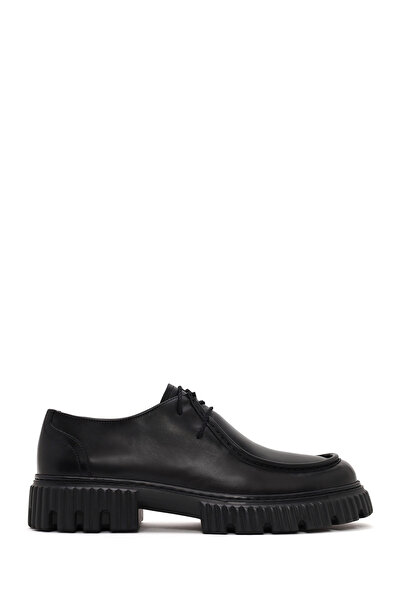 Derimod Men's Black Thick Soled Lace-Up Leather Casual Shoes Wm750002Dv