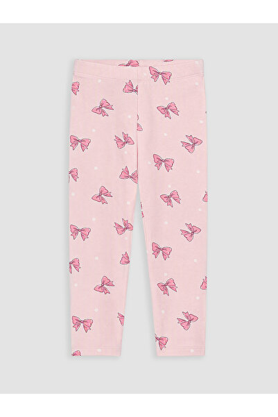 LC Waikiki Pink Bow and Polka Dot Printed Girls' Tights