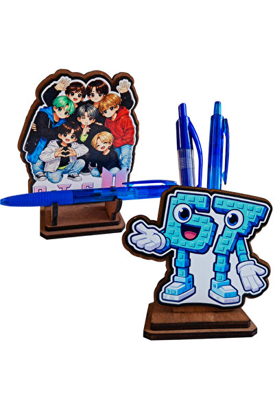 OEM Комплект от 2 фигурки Six Seven BTS Kpop, дървени