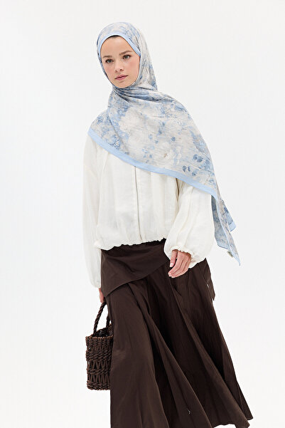 cs camellia scarf Atlantis Kraş Shawl - Blue
