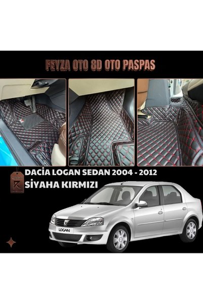 FEYZA OTO DACİA LOGAN SEDAN SERİSİ 2004 - 2012 ARASI 8D PREMİUM KAYMAZ TABAN ...