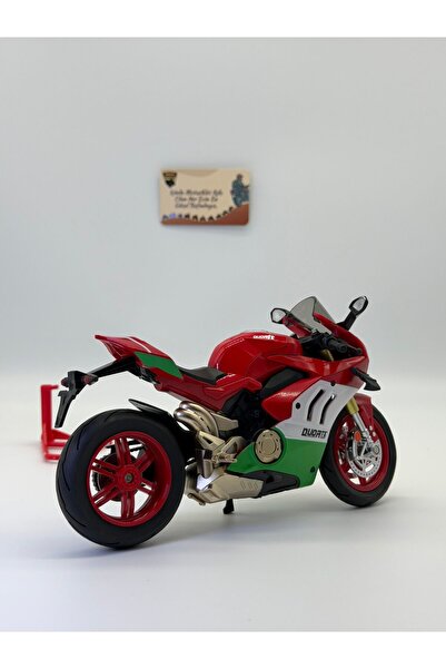 MotoGarage Ducati Panigale Tricolor V4 Maket 1:10 Alloy Metal Diecast | Sesli Işıklı