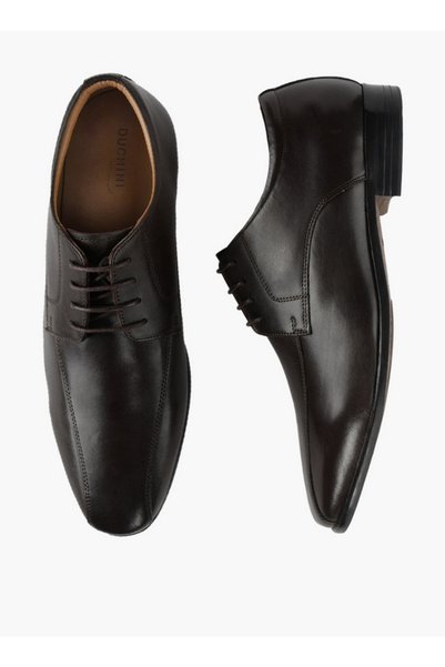 Duchini Men Leather Lace-Up Derby Shoes
