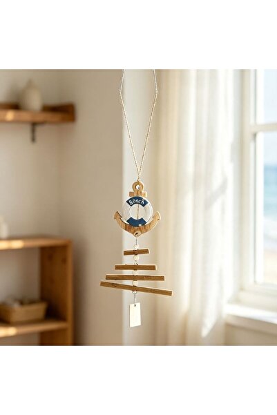 idei Set 3 buc pandantive suspendabile din lemn stil marin 35 cm, decor cu an...