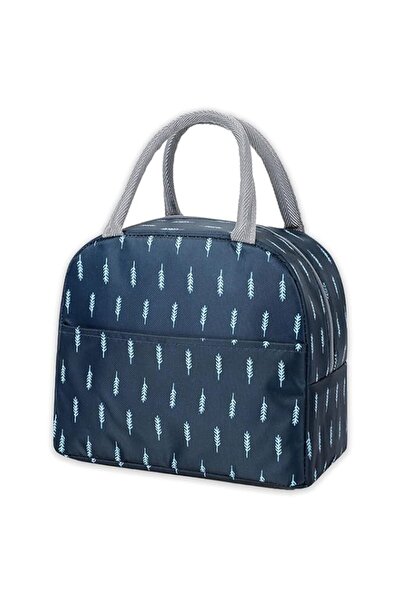 Generic Lunch Bag Blue Feather Design Reusable Insulated, Waterproof Bag for ...